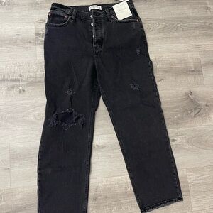 Trendy Black Distressed Jeans